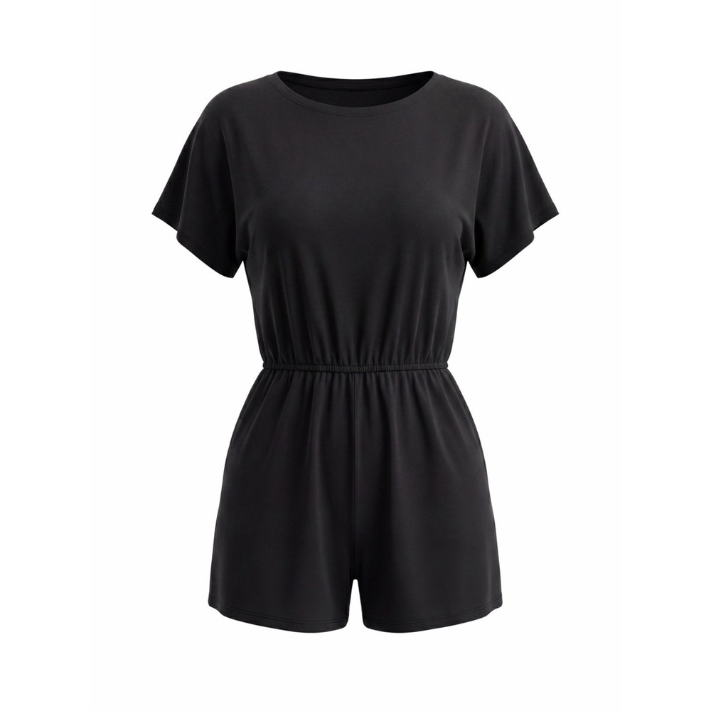 Z Supply Black Cotton Romper Women Large Elastic Waist